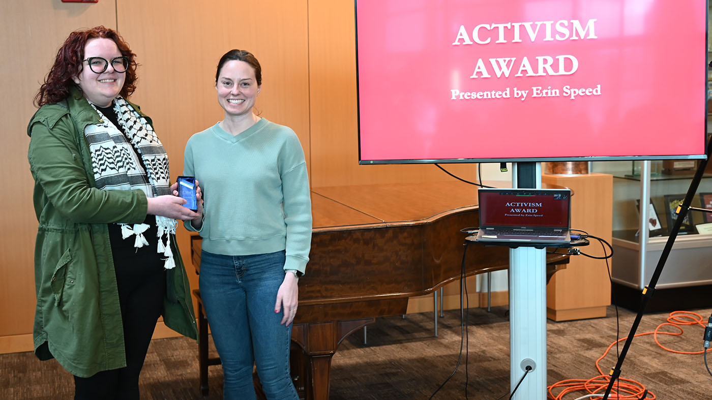 Haley Miller receives the Student Activism Award