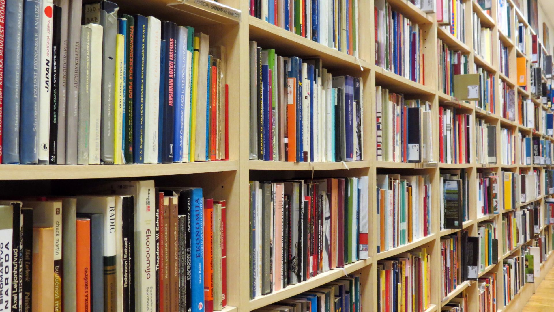 Library shelf filled with books