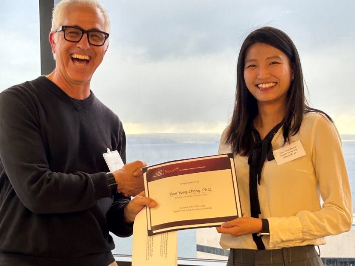 Tian Yong Zheng awarded Seed IP Law's Founders Scholarship. Pictured with Kevin Costanza, Managing Partner Seed IP