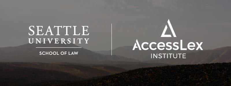 The Seattle University School of Law and AccessLex Institute logos placed over an image of rolling hills.