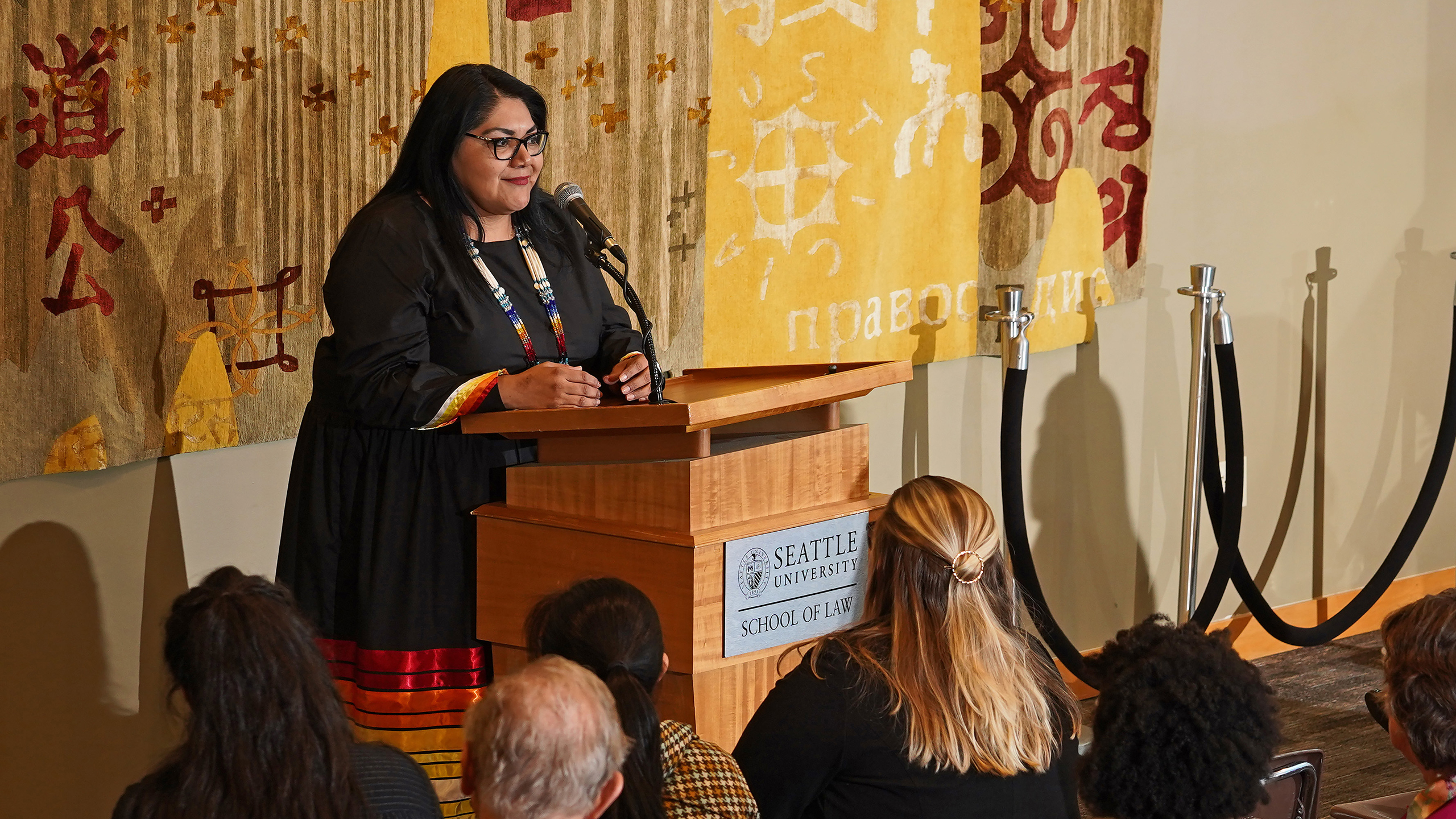 Judge Claudette White gives the keynote at the Seattle University School of Law Center for Indian Law and Policy hosted Exploring the Tribal Court System on April 4 in Seattle, Washington.    Photo by Marcus R. Donner © 2019