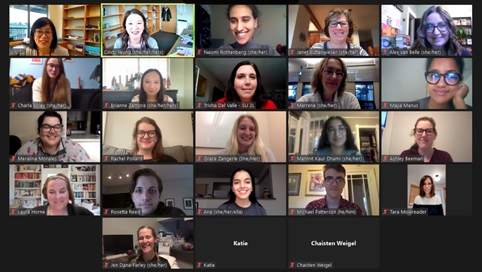 A screenshot of a Zoom meeting of the 2021 Housing Justice Clinic