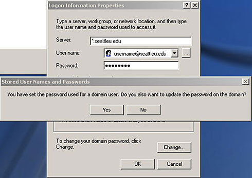 Step 6 screenshot: Answer NO on the next screen. You do not want to change the domain password.