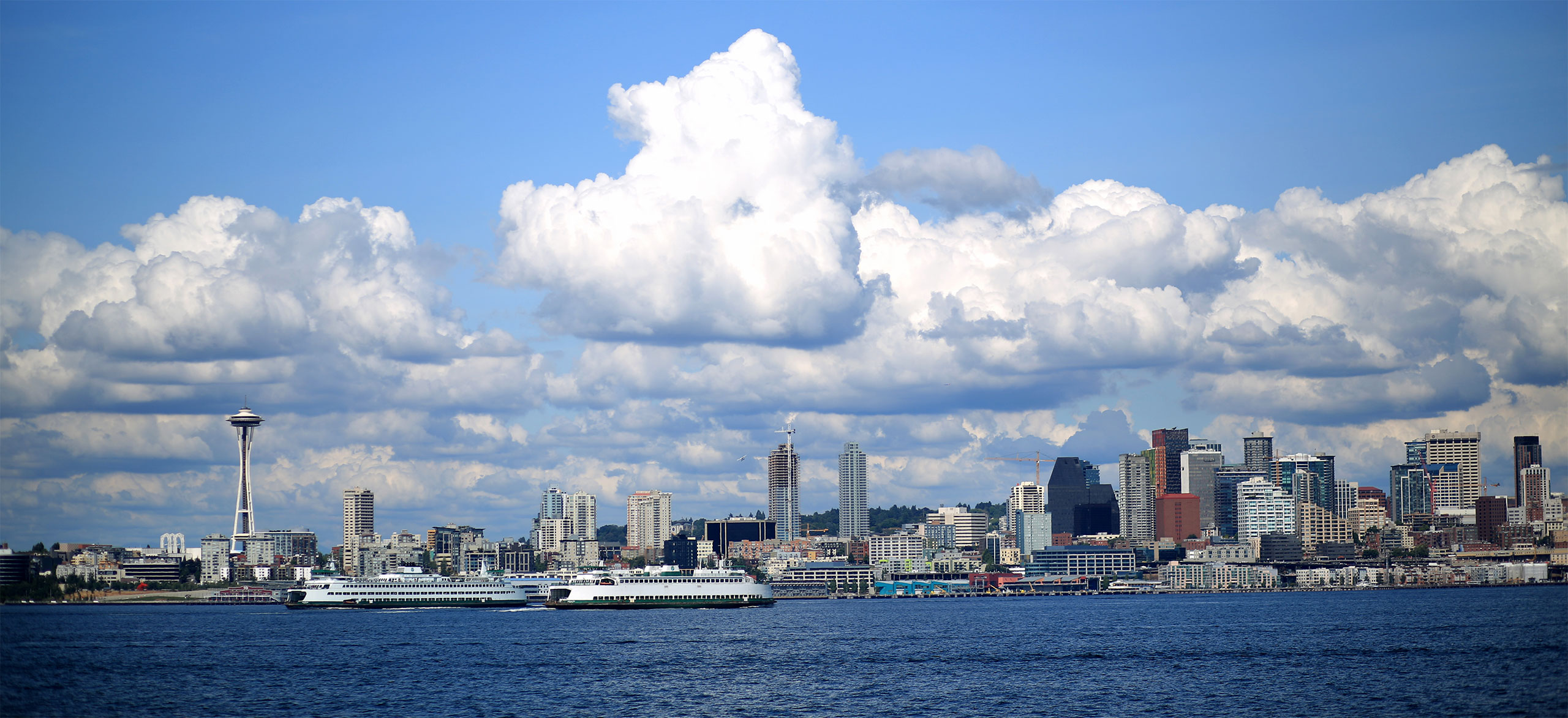 A panoramic shot of the Seattle skyline